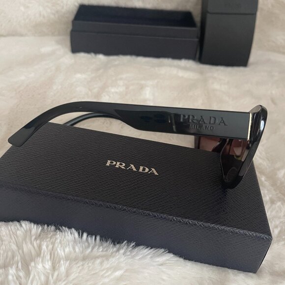 Prada SPR 13Y Havana Acetate Cat-Eye Women's Sunglasses - Picture 9 of 12